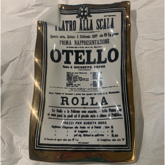 Vintage ashtray Teatro Alla Scala Otello poster print 8.5X5X1 inches - Picture 1 of 6